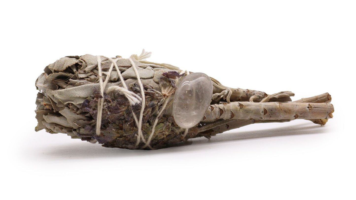 Smudge Stick - Spiritual Healing Sage Torch (amethyst) 10 cms